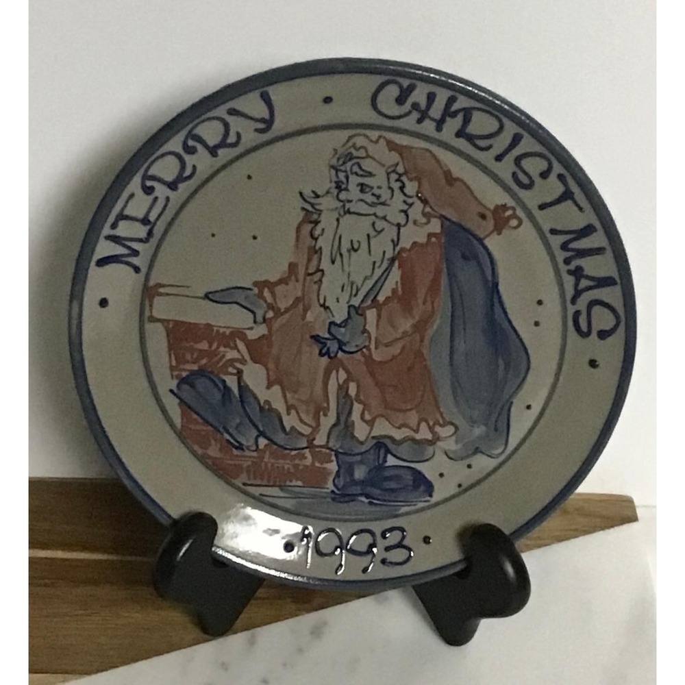 Vtg Beaumont Brothers Pottery 1993 Merry Christmas Santa Claus Stoneware Plate